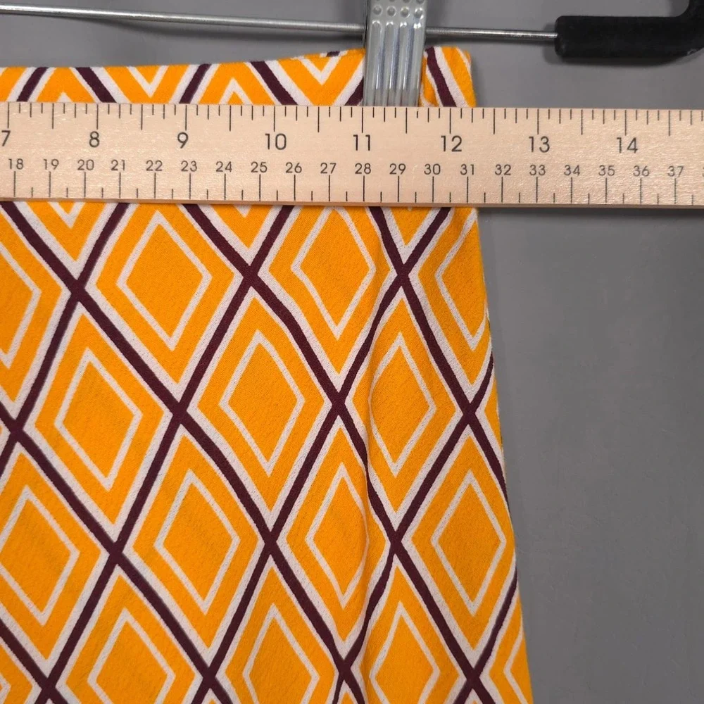 FAITHFULL THE BRAND Yellow Geometric Maxi Skirt 100% Rayon Women Size 4‎ SMALL
